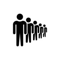 People in diagonal queue formation icon silhouette style vector