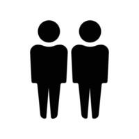 Minimal icon of two small people standing side by side vector