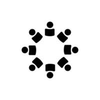 Roundtable Meeting Icon for Collaboration, Strategy, or Idea Sharing Sessions vector