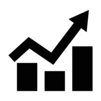 Rising Arrow and Histogram Data Icons vector