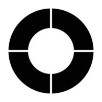 Flat Donut Chart Icon, Simple Circular Chart Data Symbol vector