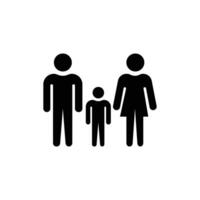 Icon of family with two parents and one child vector