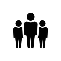 Silhouette family group icon with adults and children in simple design vector