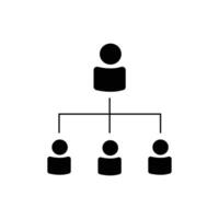 Multi-Role Org Chart Icon Showing Structured Team Hierarchy and Leadership vector