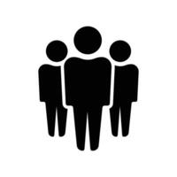 Group of three people icon in triangular layout silhouette vector