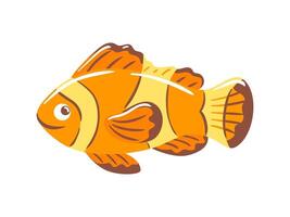 illustration of a clownfish showcases its striking orange and white stripes, set against a vivid marine background. playful design captures the charm and uniqueness of this iconic sea creature vector