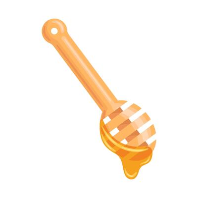 A vibrant illustration of a honey stick drizzled with golden honey. The scene conveys a sweet, natural essence, perfect for organic brands or culinary themes.