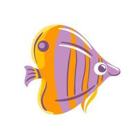 illustration of a butterflyfish features its striking colors, intricate patterns. Set against a lively coral environment, it captures the beauty and elegance of this enchanting marine species. vector
