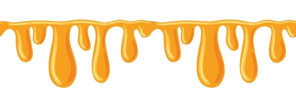 A seamless border featuring dripping honey drops, showcasing the golden richness and glossy texture of honey. This design adds a sweet, natural touch, perfect for labels, backgrounds, or vector