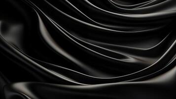 black horizontal relief with folds semi-matte surface with graceful curves. abstract background photo