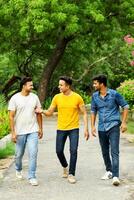 Young Indian models are enjoying outdoor photo