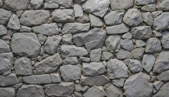 a stone wall with many different types of rocks photo