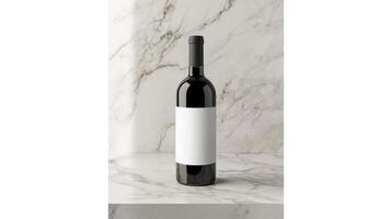 A beautifully captured wine bottle in a tranquil setting showcasing elegance through natural light and minimalism. photo