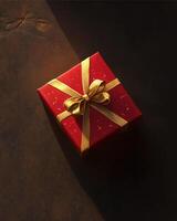 Gift presentation special occasion image elegant setting elevated view celebration concept photo