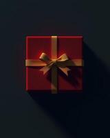 Gift box surprise elegant setting product photography holiday theme top view celebration concept photo