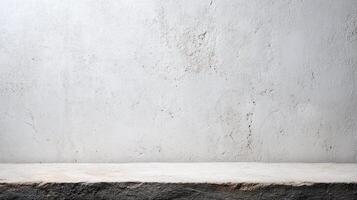 White rough concrete wall with stone surface and visible texture, perfect for backgrounds, construction themes, and minimal architectural design. photo