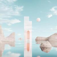 Glowing potion bottles shimmer with vibrant colors surrounded by a mystical environment sparking photo