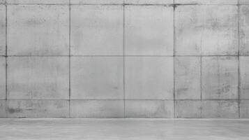 Gray Concrete Panel Wall With Cement Floor featuring subtle seams, surface texture, and a raw industrial look ideal for architecture, construction, or minimal design backgrounds. photo