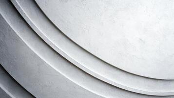 Abstract curved concrete wall texture design featuring layered semicircular shapes with rough plaster details and minimal light shadows for a modern architectural background. photo