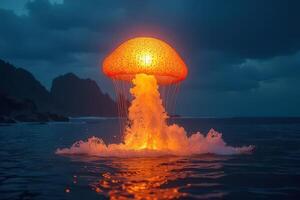 Fiery Orange Jellyfish Eruption photo