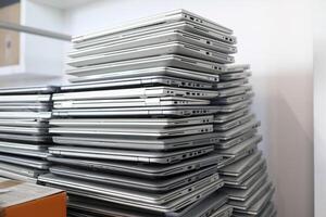 E-waste - many laptops to be discarded photo