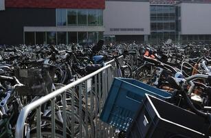 Thousands of bicycles parked in Amersfoort, Netherlands photo