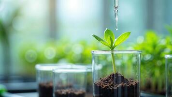 Plant Growth Science Experiment Seedling Development in Laboratory photo