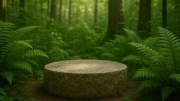Podium in the forest product display photo
