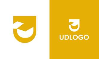 Modern U, D minimal business icon logo design template for brand vector