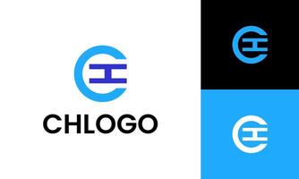 Letter CH monogram and simple logo design template for brand vector
