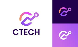 Letter C Digital and Technology business logo design template vector