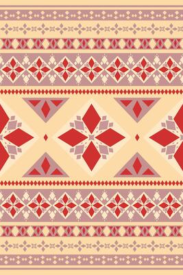 Traditional Greek Maya Motif Chevron. Delicate Geometric Florals Thai Silk With Red Cream Grey on Beige Background Pattern Oriental Culture Textiles Handicraft Apparel Carpet Attire Curtain Embroidery