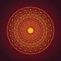 Elegant Red and Gold Mandala Background Design with Luxury Floral Pattern for Decorative and Artistic Use in Invitations Posters and Branding Projects vector