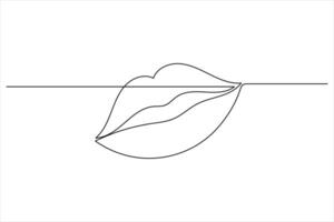 Minimalist Lips Drawing One Line Art Icon vector