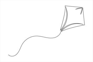 Abstract Kite Drawing Continuous Line vector