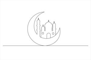 Single Line Islamic Icon in Simple Minimal Design vector