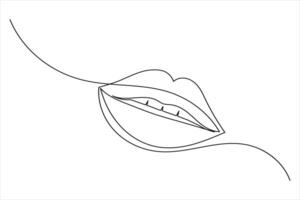Single Line Lip Icon Simple Modern Outline Drawing vector