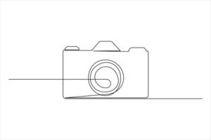 Continuous line camera symbol in simple style vector