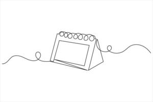 Minimalist Table Calendar Outline in Single Line Art vector