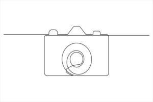 Camera icon with minimal continuous line drawing vector