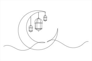 Minimal Islamic Icon Using Continuous Line Drawing vector