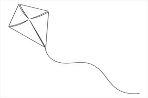 One Line Kite Icon Minimal Design vector