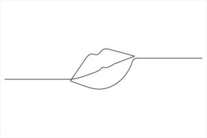 Lips Icon Minimal One Continuous Line Drawing vector