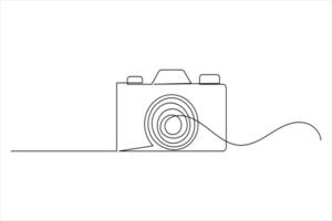 Continuous line camera icon in modern minimalist look vector