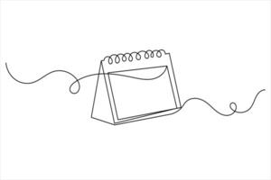 Table Calendar Icon in One Line Minimalist Style vector