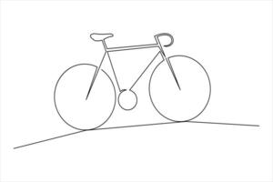 Minimalist Bicycle Outline Created with One Line vector