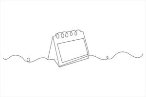One Line Drawing of a Simple Table Calendar Icon vector
