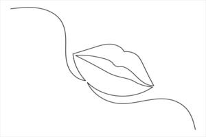 Simple Lip Icon Minimal One Line Outline vector