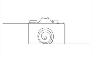 Camera drawing in modern one line minimalist look vector