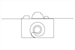 One line minimalist drawing of a camera icon vector